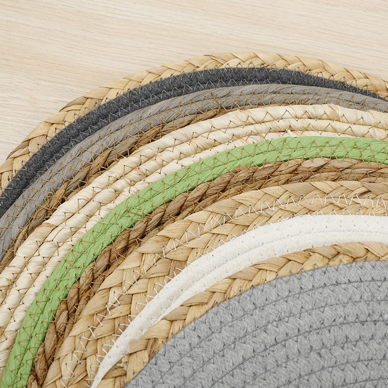 New type of table mat, home heat-resistant and heat-insulating table mat with fabric strip edge reinforcement, Chinese-style simple tableware and cup mat Specification image