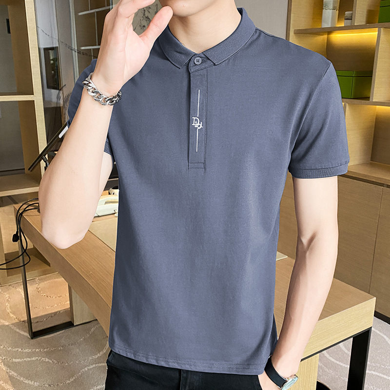 2022 Summer New men's T-shirt POLO shirt, young men's business casual short-sleeved T-shirt, pure cotton versatile men's wear details Picture