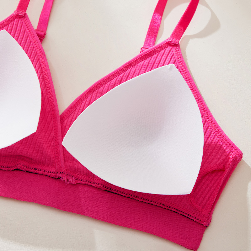 Cross-border style threaded cotton sports bras, soft and skin-friendly women's innerwear bras, summer thin women's bras details Picture