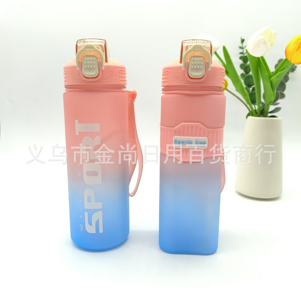 High appearance level, fitness exercise, casual plastic cup, girls' office drinking straw cup, students' outdoor drinking water bottle Item Picture
