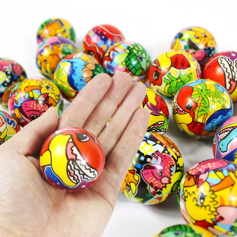 Cross-border solid PU foam cartoon expression sponge balls for stress relief and release, hand-held pressure balls, and children's hand-grabbed bouncing balls details Picture