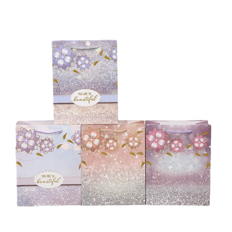 Colorful flower gift bags, handbags, paper bags, clothing shopping bags, birthday return gifts, souvenir packaging bags, South America Item Picture