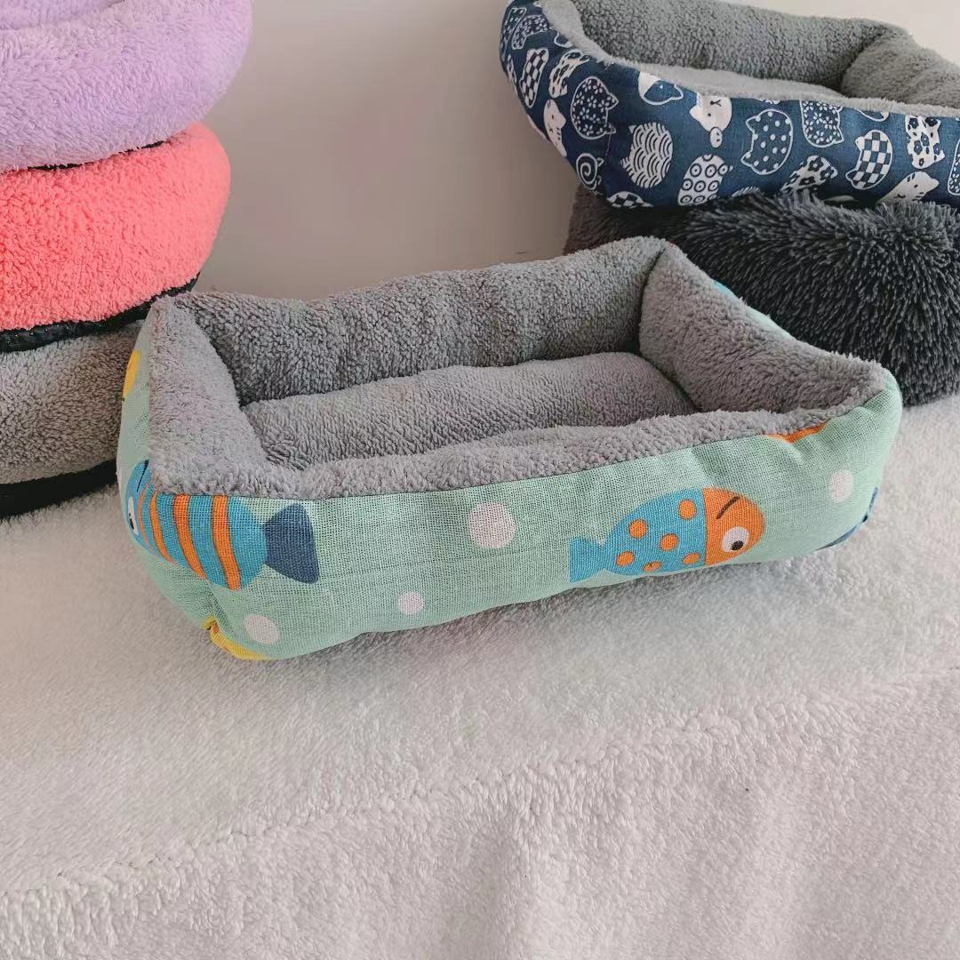 [n] fuentes de fabricantes de mascotas perros perrera gato cama nido de cojines de teddy esteras de lino para mascotas de la humedad Item Picture