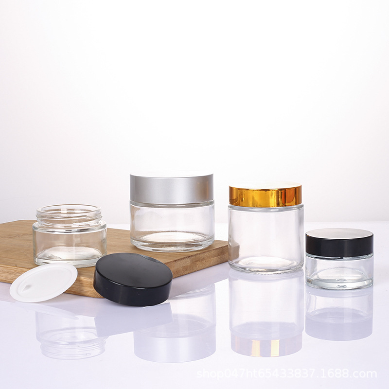 Transparent glass cream bottle, eye cream empty bottle, cosmetic portioning bottle Specification image