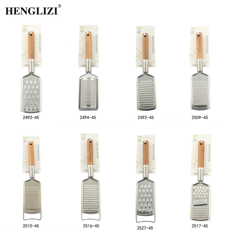 Cross-border stainless steel beech wood handle cheese grater, lemon grater, cheese grater, multi-functional kitchenware and miscellaneous items