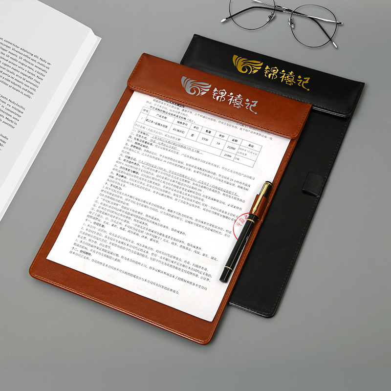 Wholesale multi-functional business leather surface A4, A5, A6 writing pads, magnetic adsorption leather portable document pads