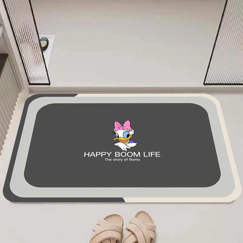 Bathroom diatom mud absorbent mat, bathroom door floor mat, entrance bathroom toilet carpet, anti-slip quick-drying foot mat Application Scenario