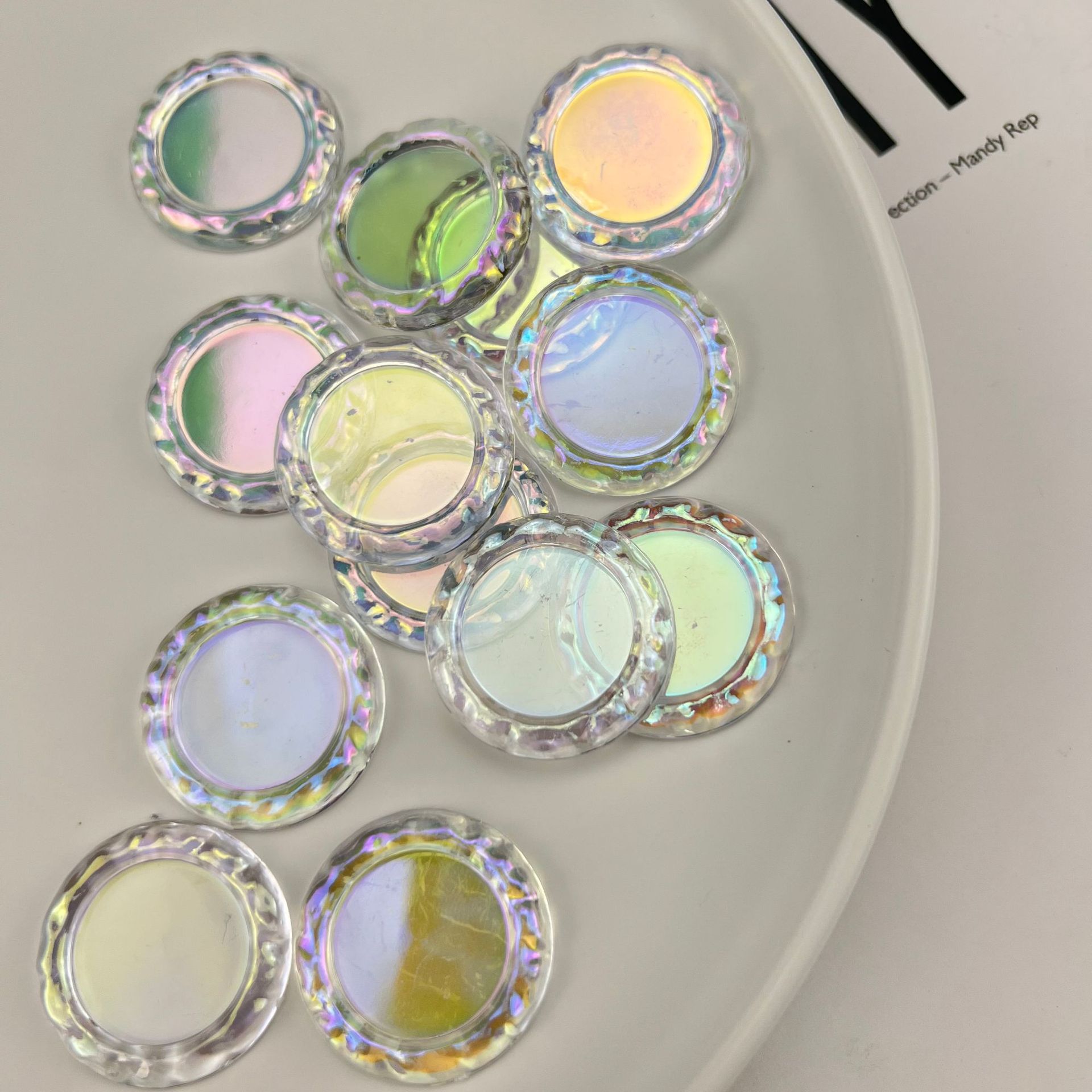 Acrylic Transparent Built-In Patch Circular Diy Phone Case Accessories Hairpin Phone Case Gooka Material details Picture