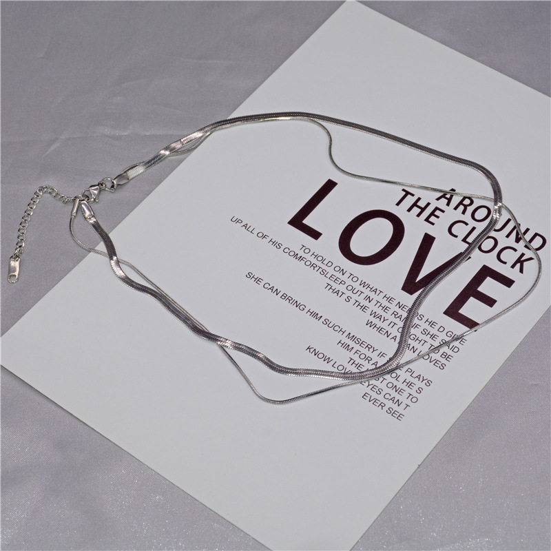 Double Layer Wear Titanium Steel Snake Bone Chain Light Luxury Niche Design Sense Necklace Women Cold Wind Collarbone Chain Hip Hop Accessories Application Scenario