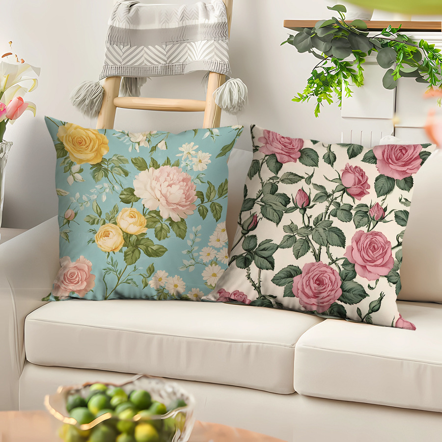 春日花朵抱枕居家沙发装饰抱枕汽车靠枕护腰办公室午休抱枕靠枕套详情图2