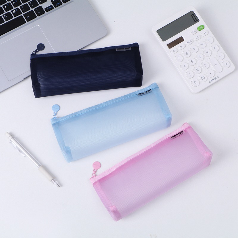 Hengpin Cultural Creation Transparent Mesh Pen Bag Simple Stationery Bag Mesh Nylon Triangle Pencil Bag Boys Girls Specification drawing