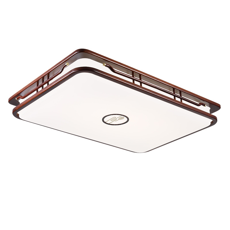 New Chinese-style ceiling lamp, living room lamp, ultra-thin solid wood lamp, antique rectangular dining room and bedroom lamp, Chinese style 8726 Item Picture