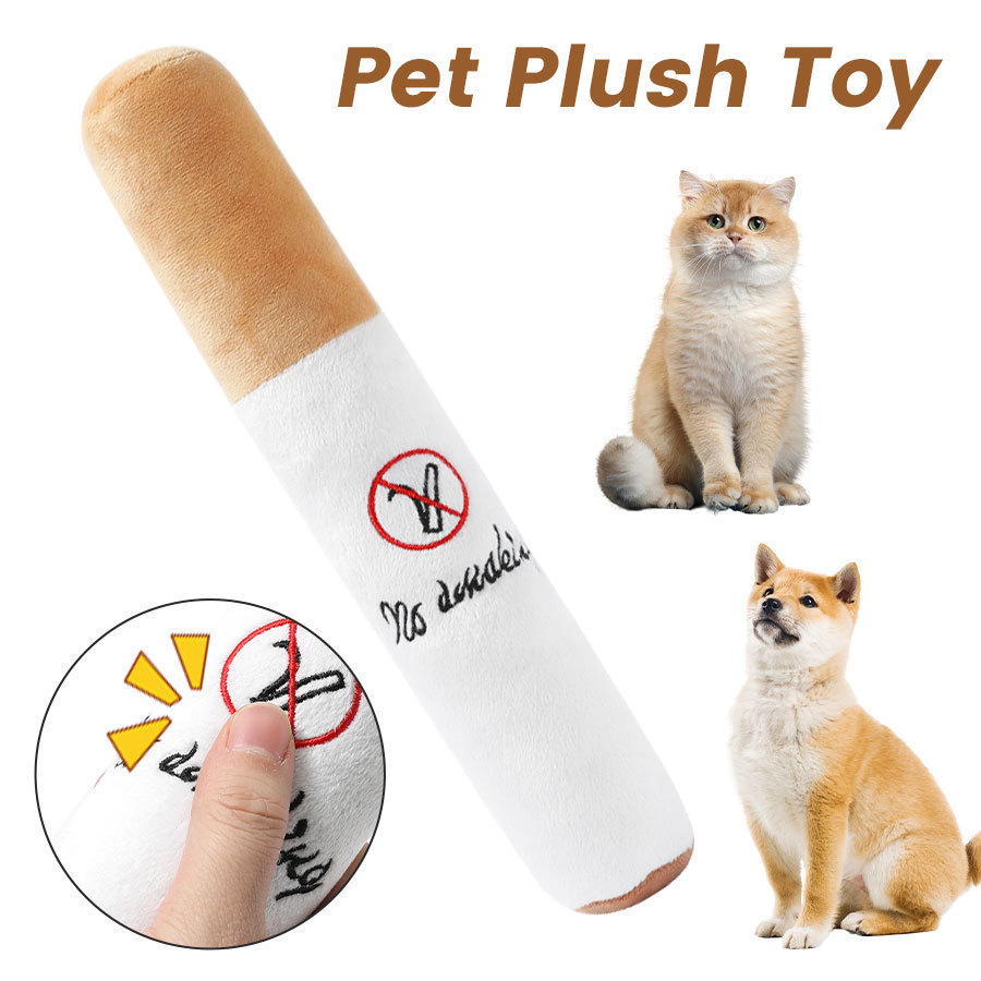 Pet plush toys, durable teething, durable cigarette-shaped pet vocal toys for cats and dogs