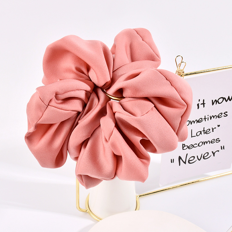 Beffy's elegant macaron-colored large intestine hair band, Korean ins sweet French hair tie, hair accessory and simple hair tie Item Picture