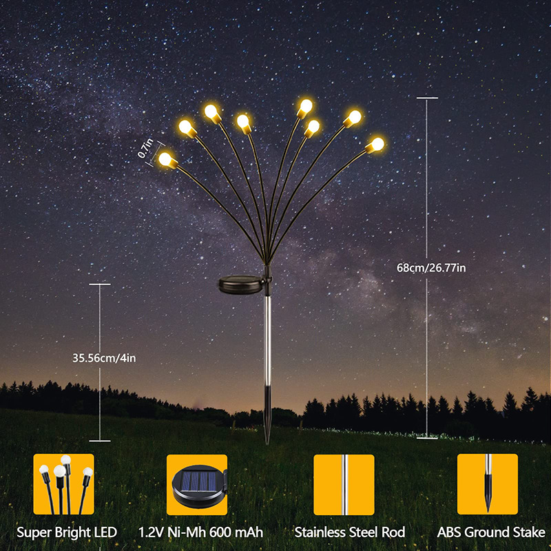 Solar Lawn Lights Led Wind Firefly Ground Lights Garden Lights Garden Decorations Swing Festive Atmosphere Lights Application Scenario