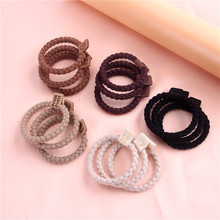 Boxed thickened and widened high-elasticity towel band, seamless fish-scale pattern hair tie, rubber band, leather cover, hair band pic 29