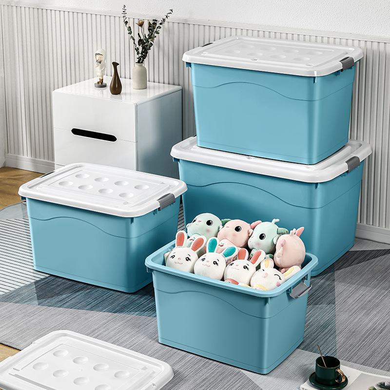 Plastic transparent children's toy storage boxes, clothes storage boxes, organizing boxes, storage boxes, plastic boxes wholesale details Picture