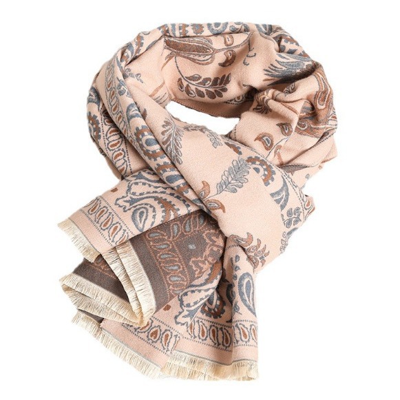 围巾/丝巾女长款百搭/穆斯林头巾/薄羊绒围巾/丝巾女长款时尚白底实物图