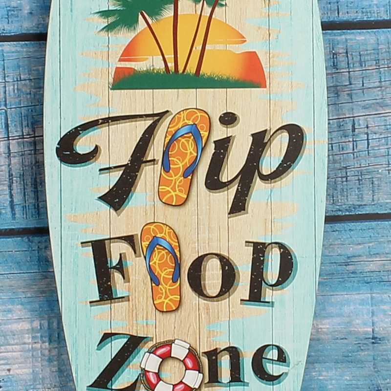 港之恋创意木质冲浪板木牌挂件 实木海洋方向盘餐厅装饰挂牌壁挂详情图4