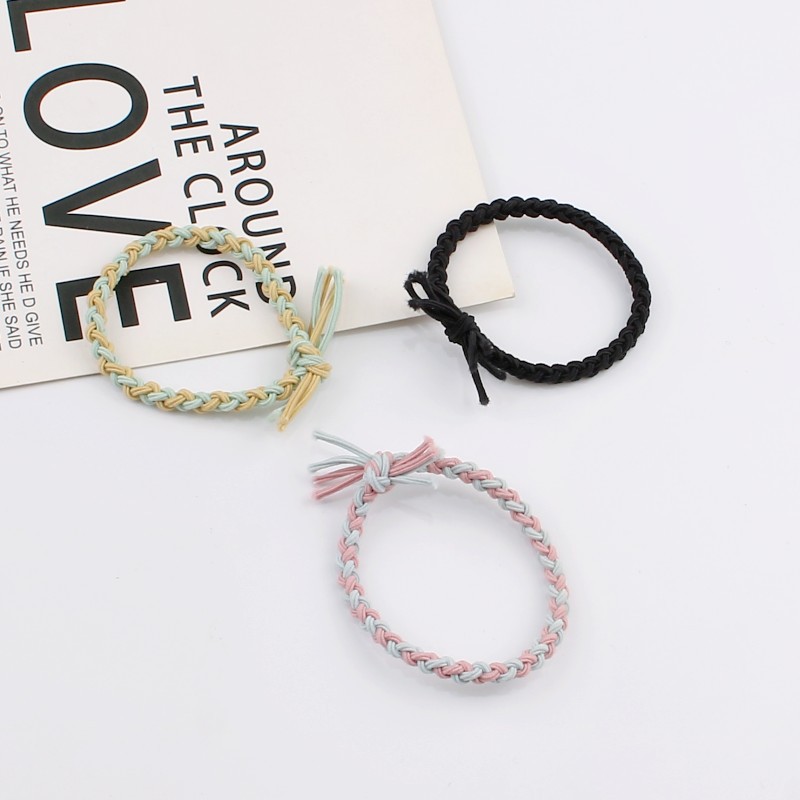 Network Red Korean Version Of Head Rope Female Small Fresh Match Color Small Rubber Band Simple High Elastic Hair Tie Rope Manufacturers Wholesale