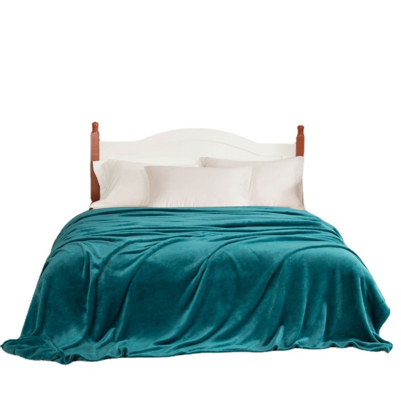 毛毯法兰绒床白底实物图