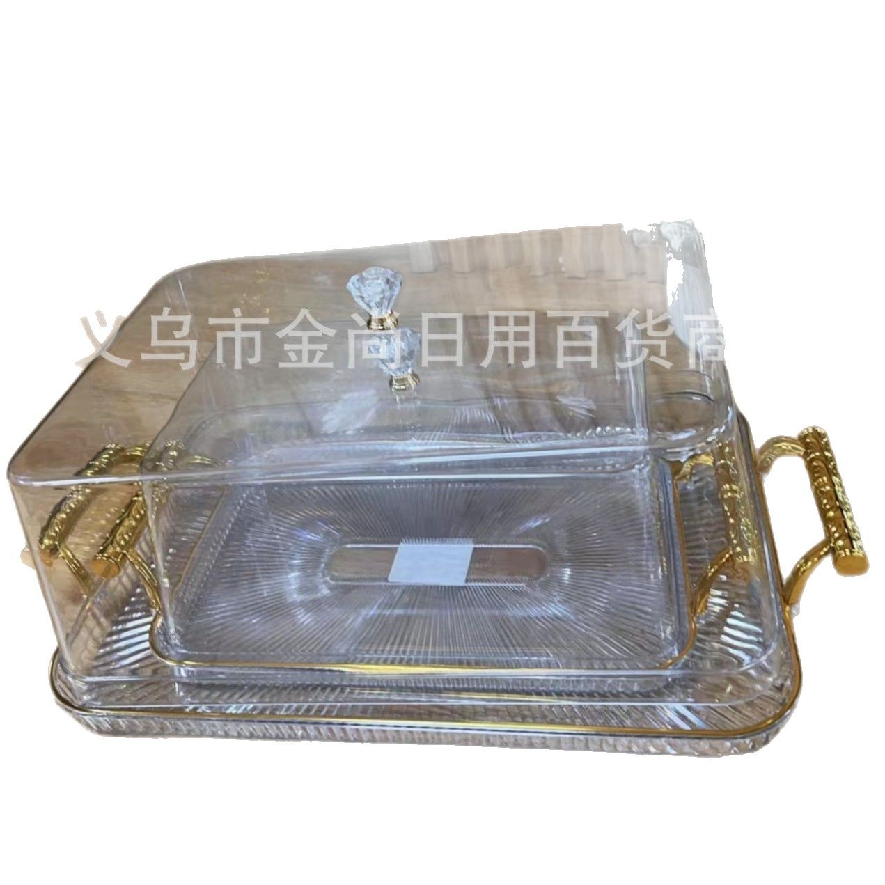 Simple tray with lid, cake and dessert display stand, candy plate, party decoration plate, home Nordic-style plastic Item Picture