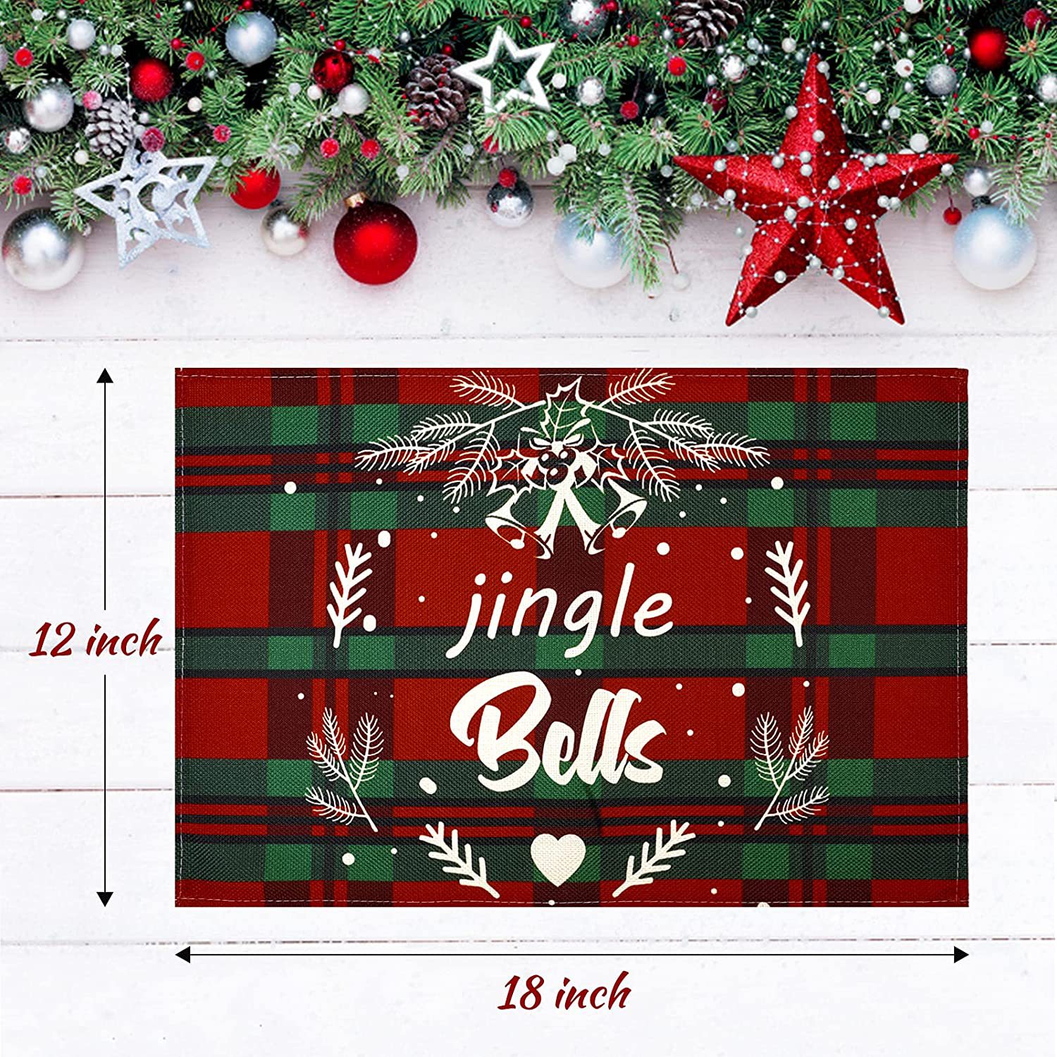 Cross-Border Christmas Placemat Coasters Cotton Linen Tablecloth Linen Heat Mat Kitchen Table Mat Western Food Napkins Amazon Specification drawing