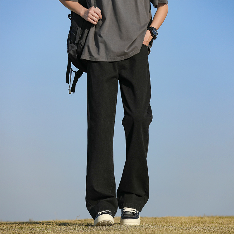 Slightly flared jeans for men, Spring/Summer 2025 new style American high street retro distressed straight-leg trendy loose pants Application Scenario