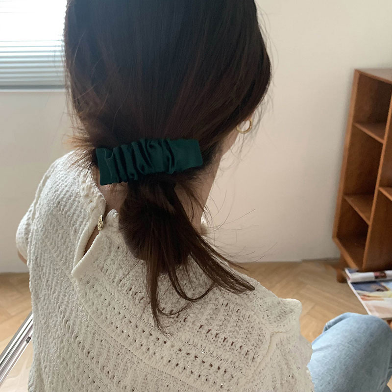 White and green super elastic hair band, bow, ribbon hair clip, women's bangs hair accessory, hair accessory, young girl's top clip hair accessory Specification image