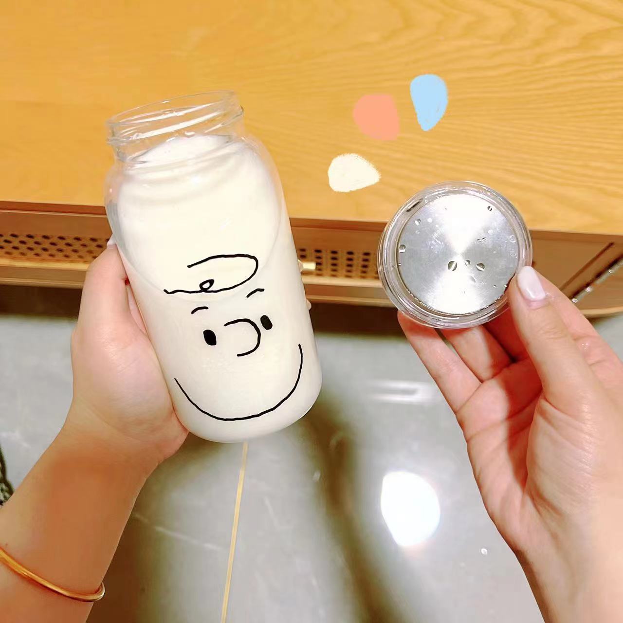 卡通玻璃杯细节图