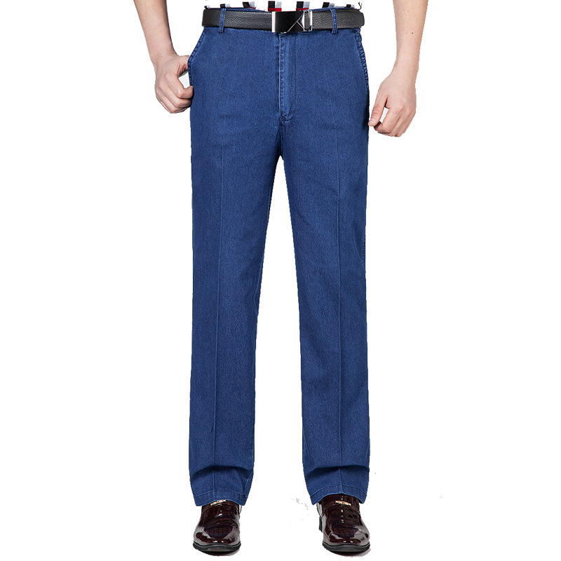 Middle-Aged Men's Jeans Autumn And Winter High-Waisted Loose Stretch Business Casual Denim Pants Men's Dad Pants Application Scenario