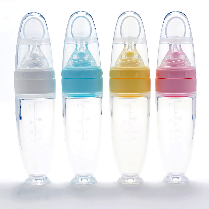 New baby and maternity products: Baby squeezing rice porridge bottle, rice porridge spoon, complementary food feeder, food-grade silicone soft head Application Scenario
