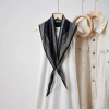 New simple white multi-functional shawl, solid color minimalist diamond-shaped scarf, faux silk twill cool triangular silk scarf Application Scenario