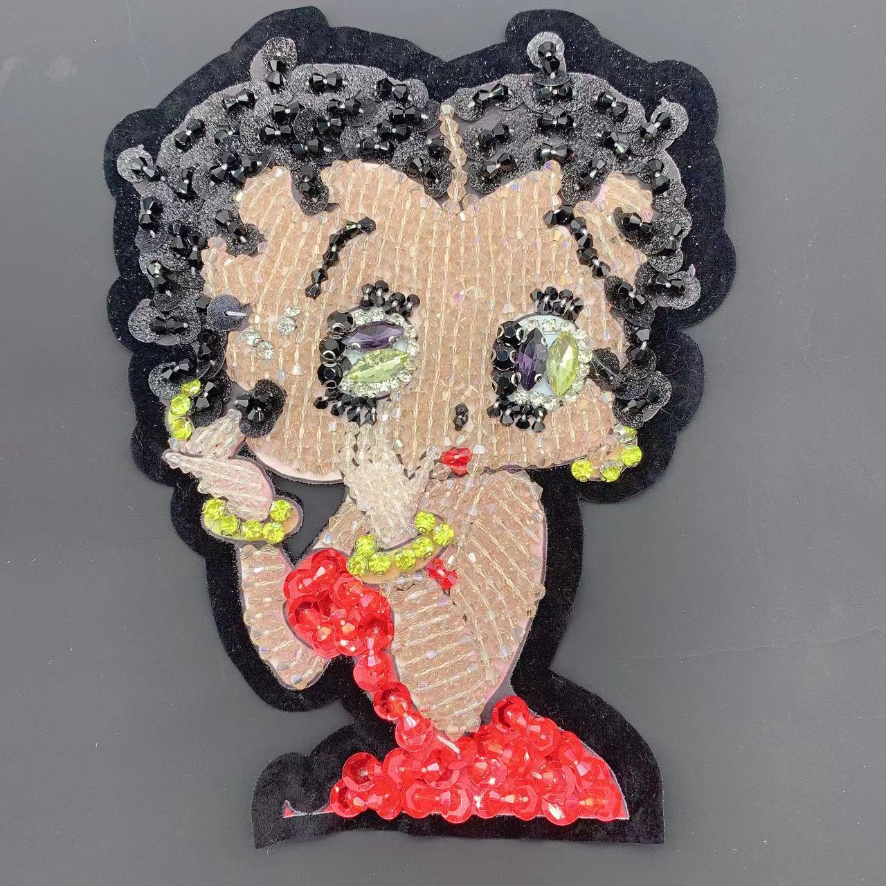 New Heavy Industry Nail Bead Cartoon Cloth Trend Women's Clothing With Clothing Street Snap Fashion Brand Cloth Clothing Accessories
