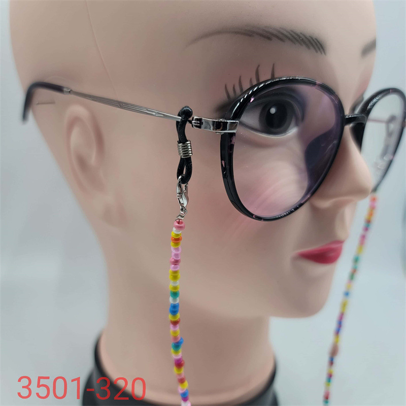 自产自销仿石头眼镜挂链饰品电镀不褪色 防滑挂脖不易褪色小米珠详情图2