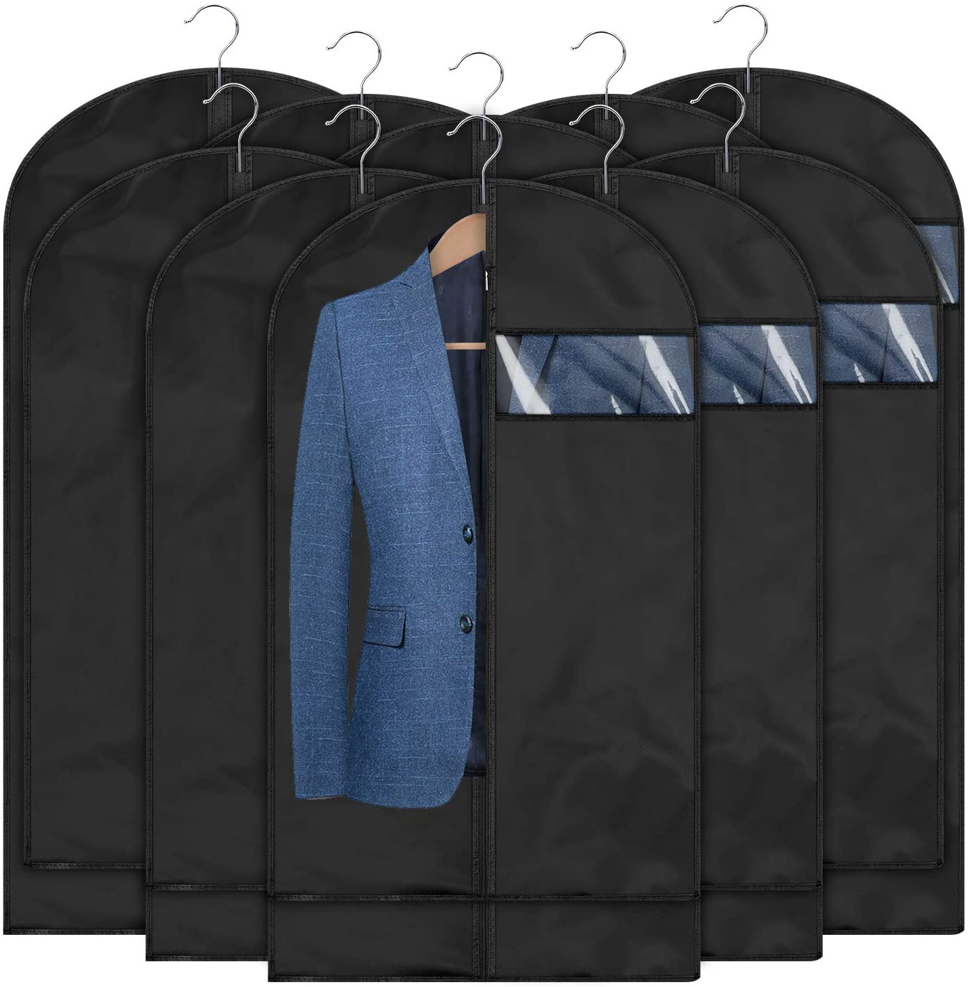 Clothing Dust Cover Hanging Bag Dust Bag Hanging Transparent Suit Cover Fully Enclosed Home Wardrobe Coat Pocket details Picture