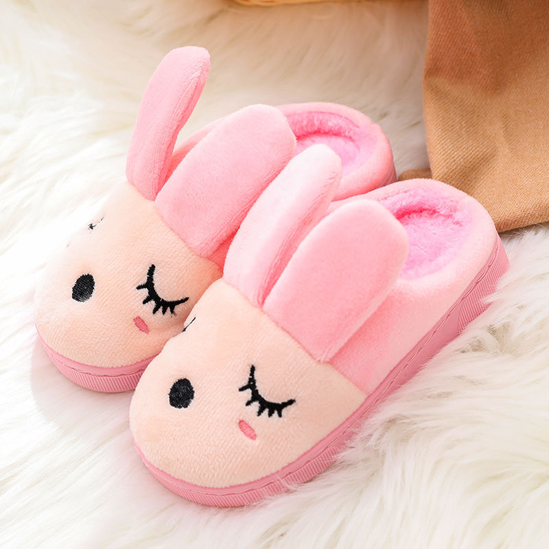 Autumn And Winter Lovely Children's Home Cotton Slippers Boys And Girls Non-Slip Plus Fluffy Shoes Wholesale Children Girls details Picture