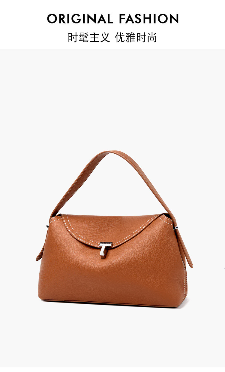 跨境手提包法式小众斜挎包复古简约手提枕头包大容量通勤包包女详情22