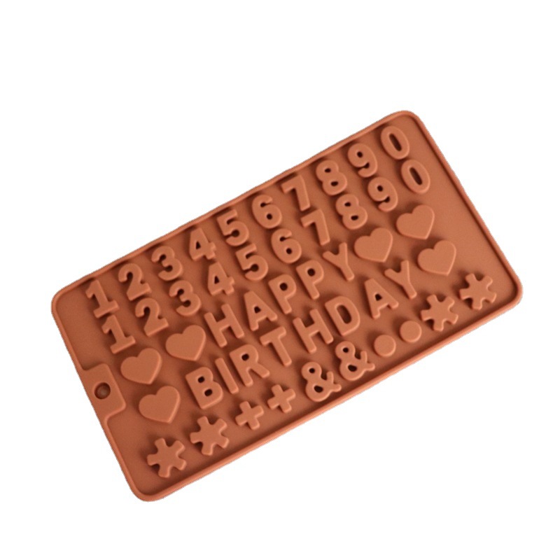 Diy Chocolate Silicone Mold Digital English Letter Cake Decoration Mold Waffle Baking Cake Mold Item Picture