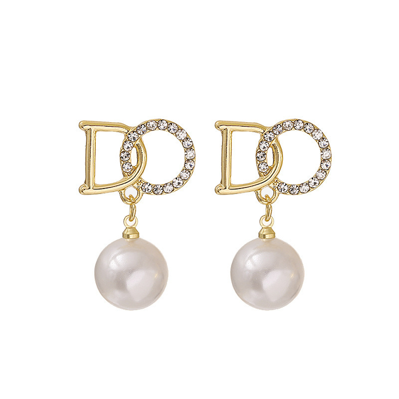 S925 Silver Needle 2023 New Temperament Simple Pearl Bow Earrings Senior Sense All Match Pearl Stud Wholesale Item Picture