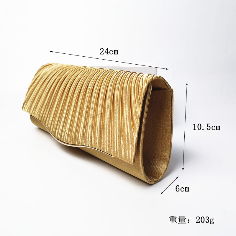 Europe And The United States Big Color Ding Fold Hand Oblique Across Dinner Bag Simple Solid Color Hand Bag Women's Senior Sense Purse details Picture