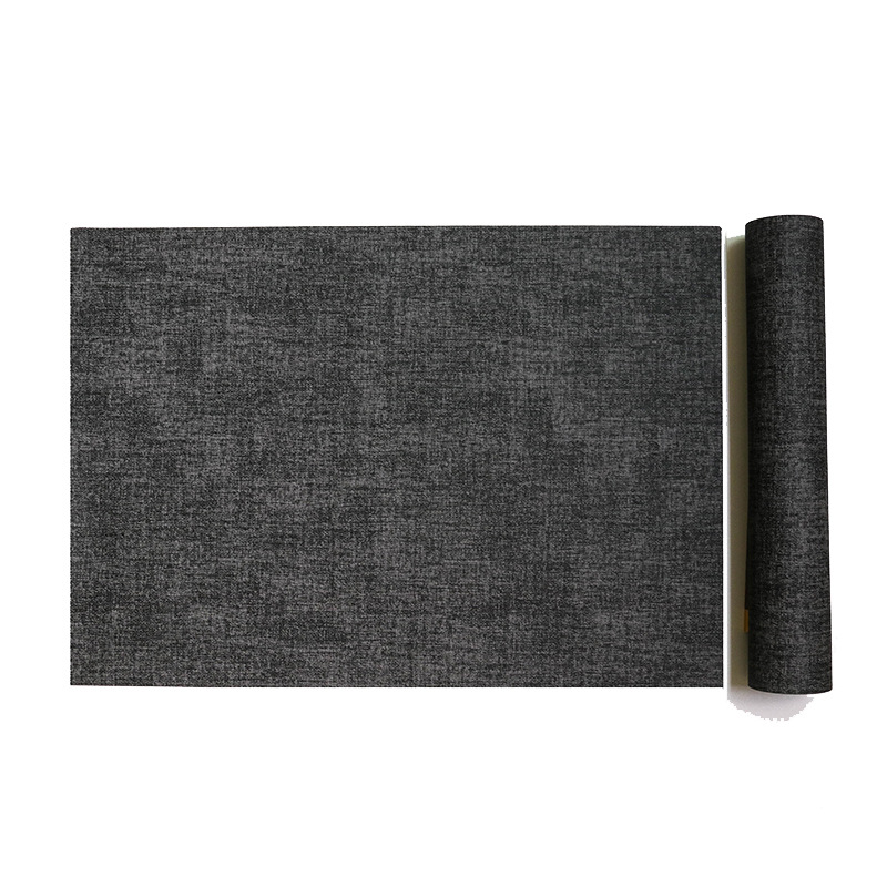 Spot Wholesale Nordic Style Cloth Grain Square Leather Placemat Double-Sided Home Hotel Western Placemat Waterproof Insulation Mat Item Picture