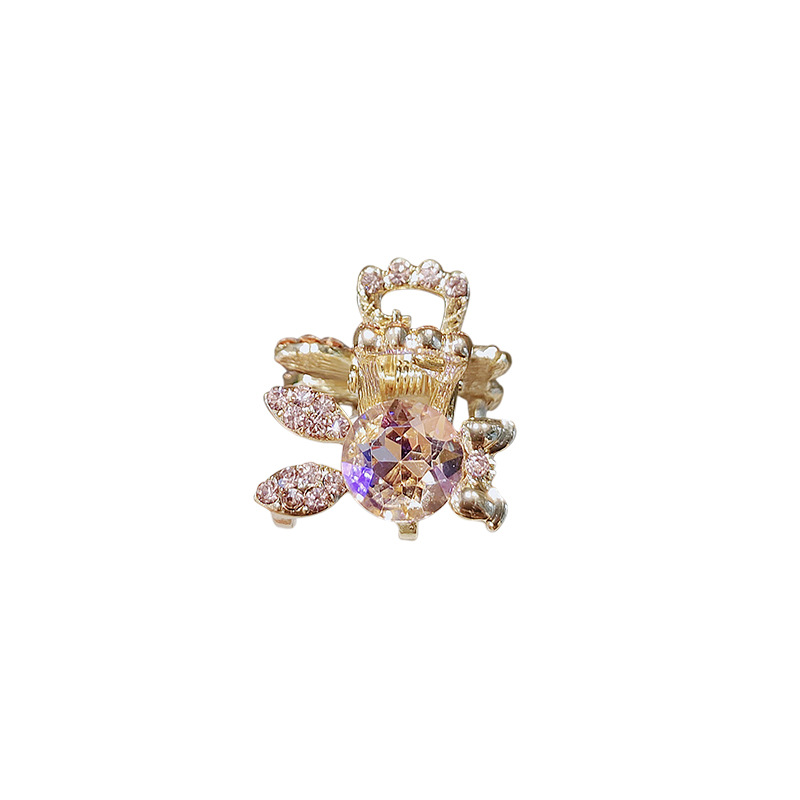 Korean cute rabbit imitation crystal hair clip, girl's hair clip, small bangs top hair clip Item Picture