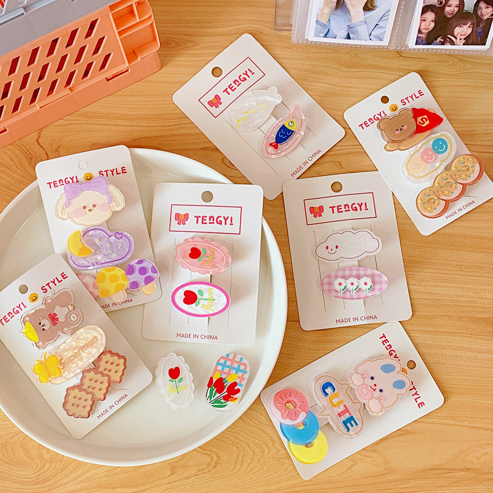 韩版软萌小熊发夹套装女夏季可爱少女心刘海碎发夹简约气质侧边夹产品图