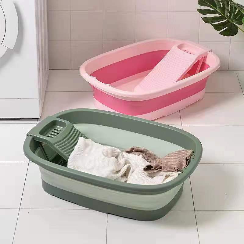 批发供应新款塑料折叠浴盆洗衣两用 婴儿浴盆详情图3
