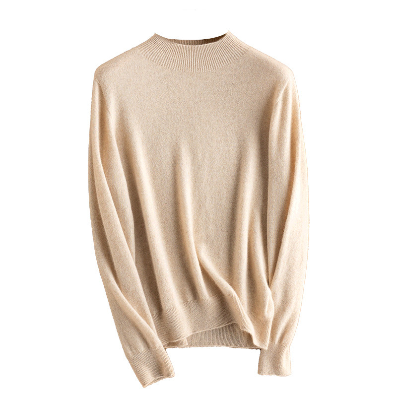 Women's Cashmere Sweater 100% Pure Cashmere Autumn And Winter New Half Turtleneck Line Ready-To-Wear Seamless Knit Base Sweater Item Picture