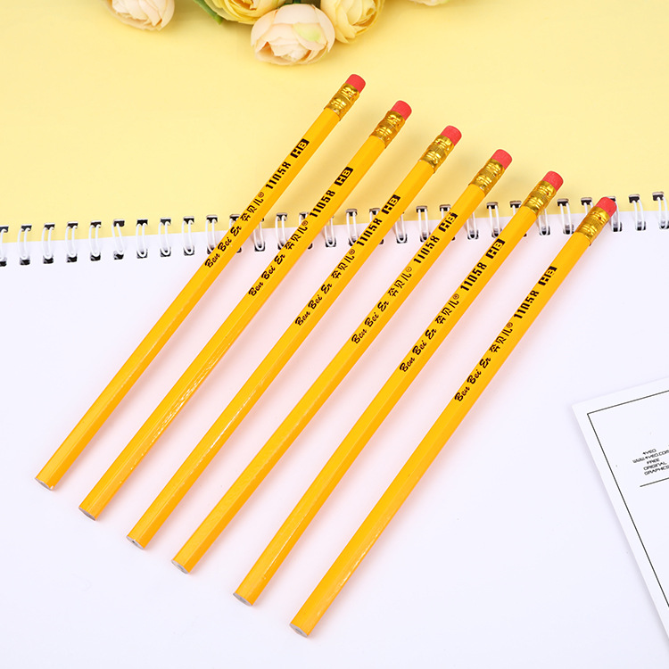 Yellow-stemmed pencils HB, exam office pencils, primary school pencils, kindergarten children's pencils 2B, children's calligraphy practice pencils details Picture