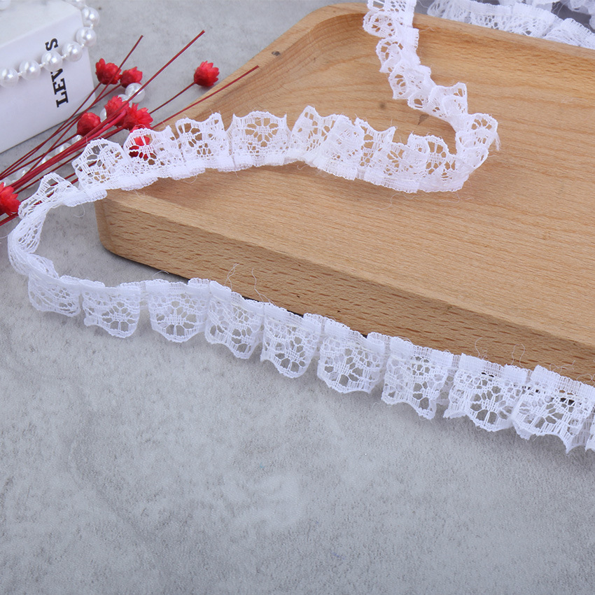1.2cm non-elastic lace pleated clothing toys, DIY handmade accessories, discounted lace