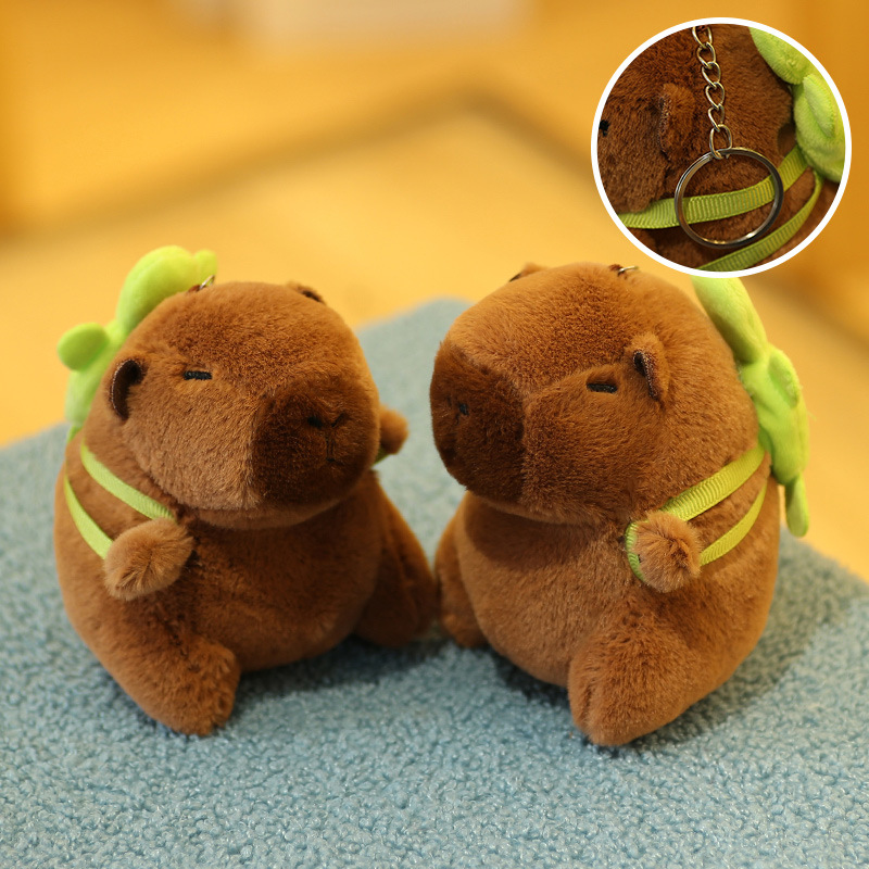 Water guinea pig keychain bag pendant, Douyin Internet celebrity, cute bar, plush toy doll details Picture