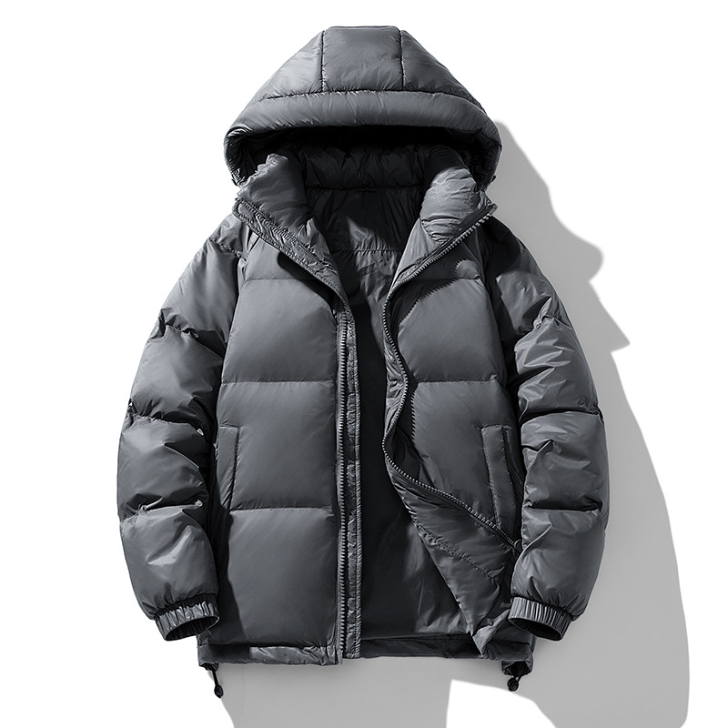 Winter new men's Korean-style solid color hooded thickened warm 90 white duck down down jacket, trendy couple's versatile coat Application Scenario